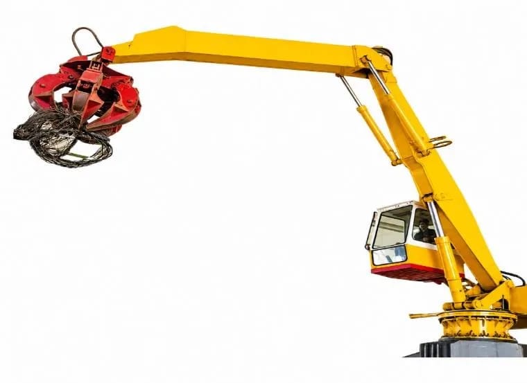 360 degree revolving grabber mounted on a wheeled material handling carrier